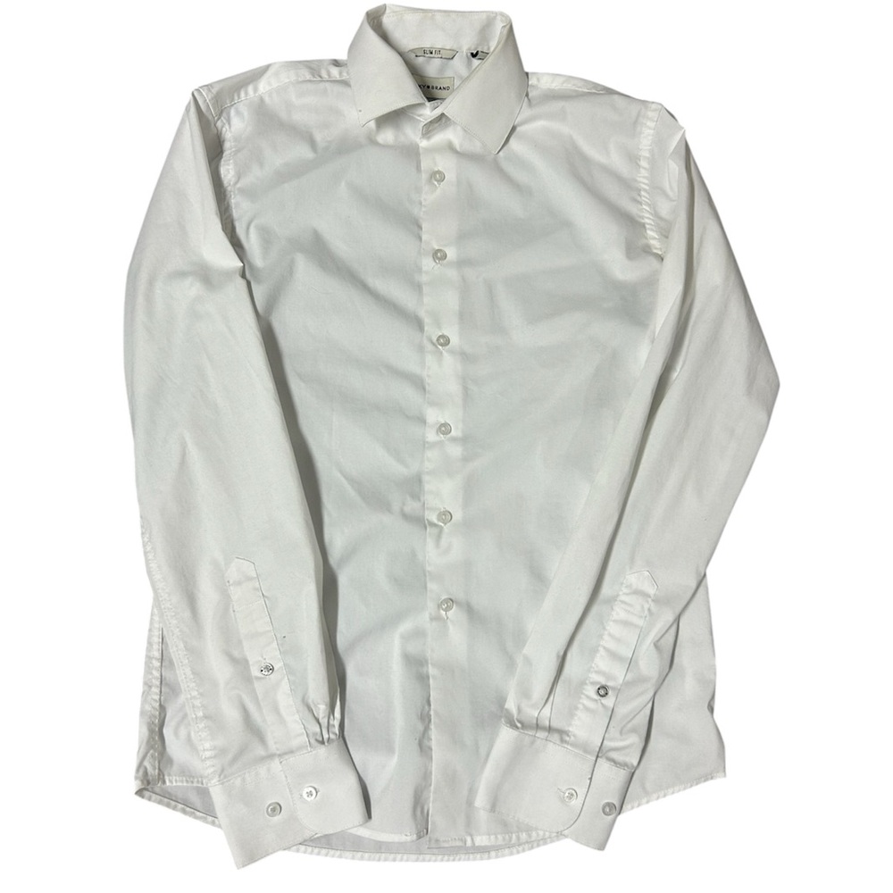 Lucky Brand White Slim Fit Stretch Dress Shirt for Men